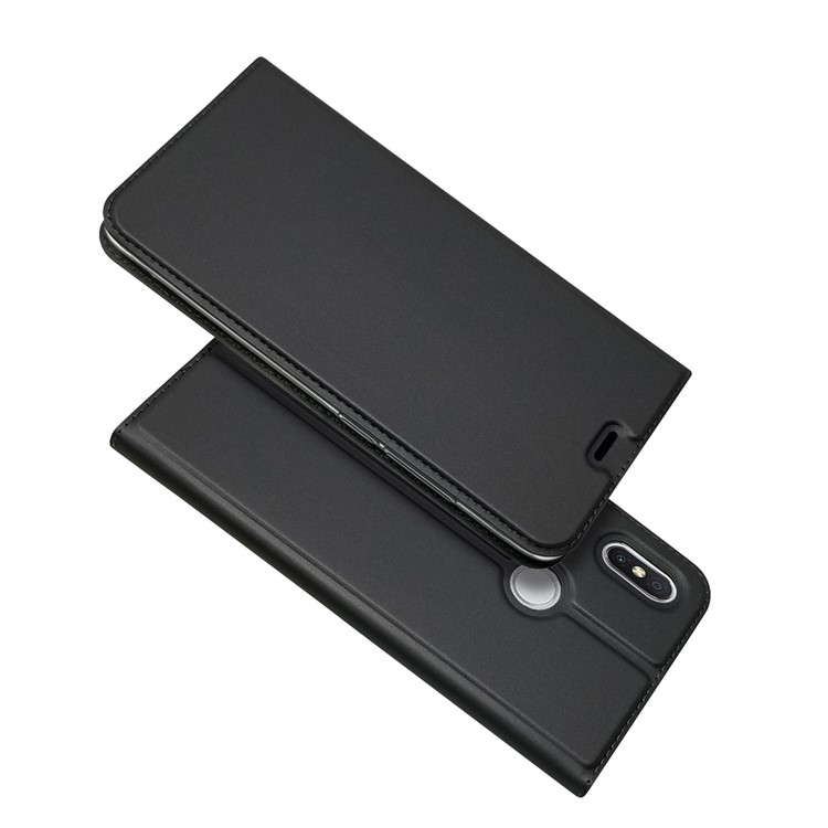 Auto-absorbed Stand Card Holder Leather Phone Case for Xiaomi Redmi S2 / Y2 - Black-1