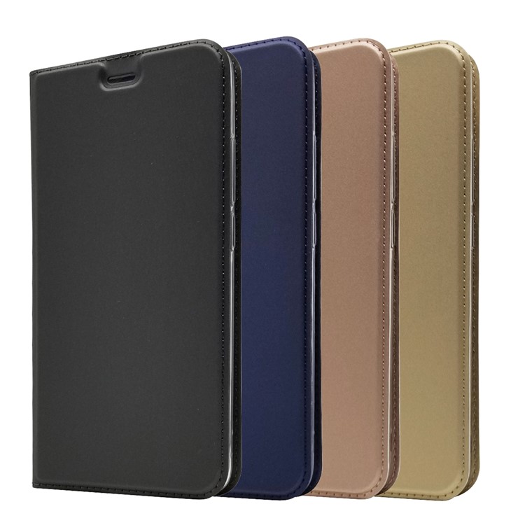 Auto-absorbed Stand Card Holder Leather Phone Case for Xiaomi Redmi S2 / Y2 - Black-10
