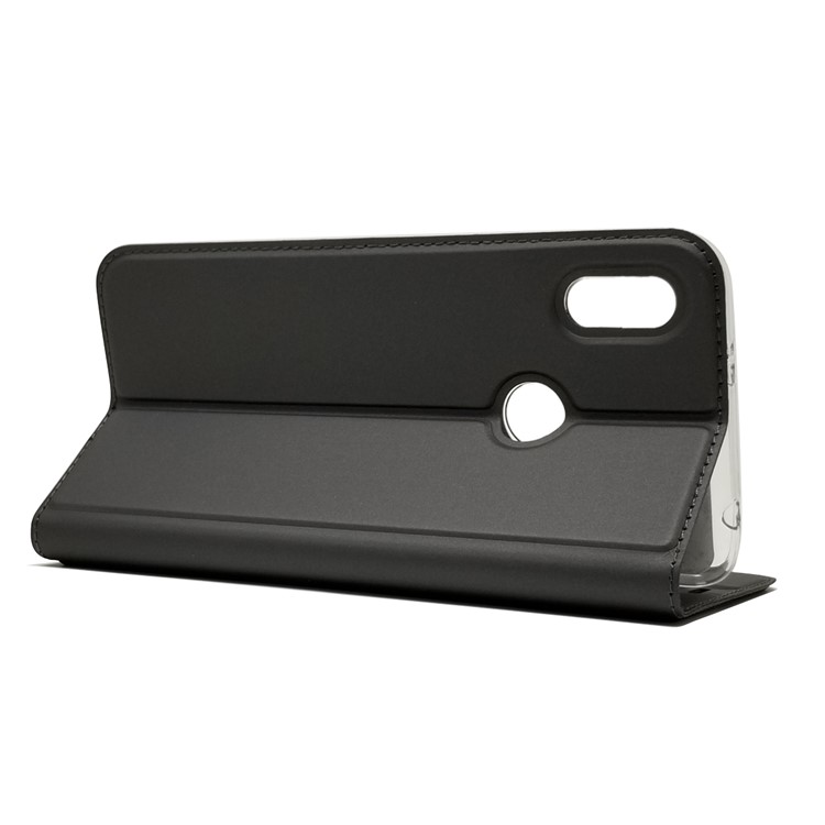 Auto-absorbed Stand Card Holder Leather Phone Case for Xiaomi Redmi S2 / Y2 - Black-6