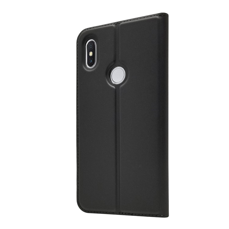 Auto-absorbed Stand Card Holder Leather Phone Case for Xiaomi Redmi S2 / Y2 - Black-9