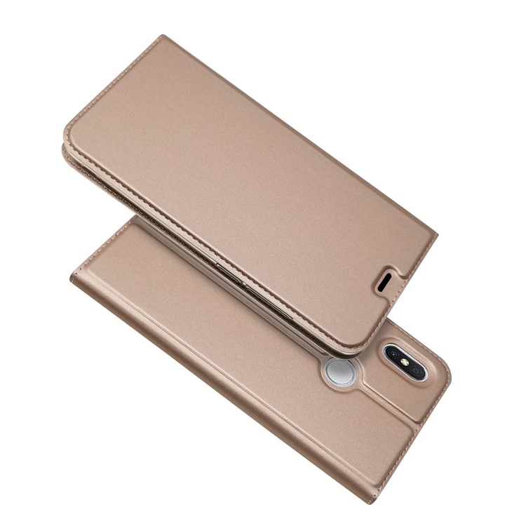 Auto-absorbed Stand Card Holder Leather Phone Cover for Xiaomi Redmi S2 / Y2 - Rose Gold-1