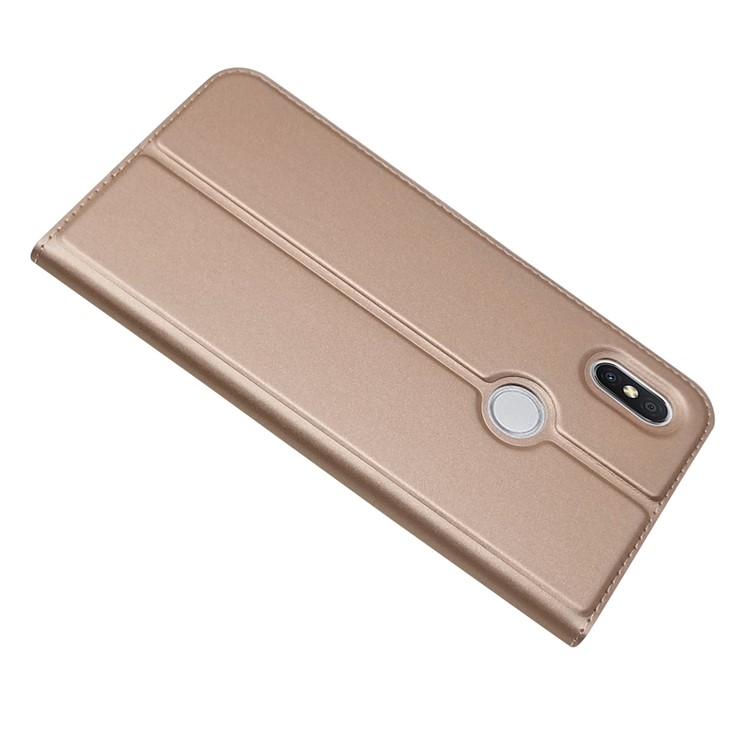 Auto-absorbed Stand Card Holder Leather Phone Cover for Xiaomi Redmi S2 / Y2 - Rose Gold-4