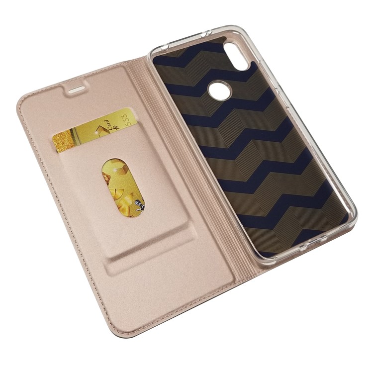 Auto-absorbed Stand Card Holder Leather Phone Cover for Xiaomi Redmi S2 / Y2 - Rose Gold-5