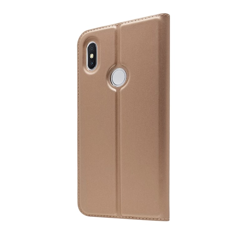 Auto-absorbed Stand Card Holder Leather Phone Cover for Xiaomi Redmi S2 / Y2 - Rose Gold-8