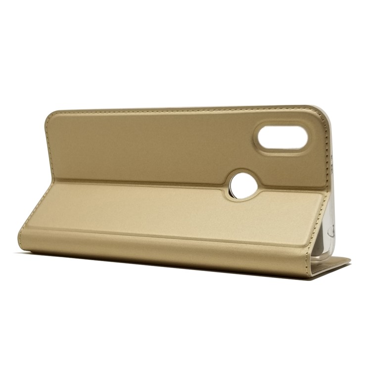 Auto-absorbed Stand Card Holder Leather Phone Shell for Xiaomi Redmi S2 / Y2 - Gold-6