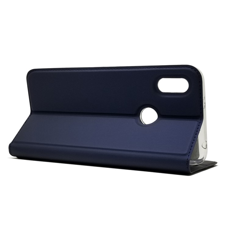Auto-absorbed Stand Card Holder Leather Case Cover for Xiaomi Redmi S2 / Y2 - Dark Blue-7
