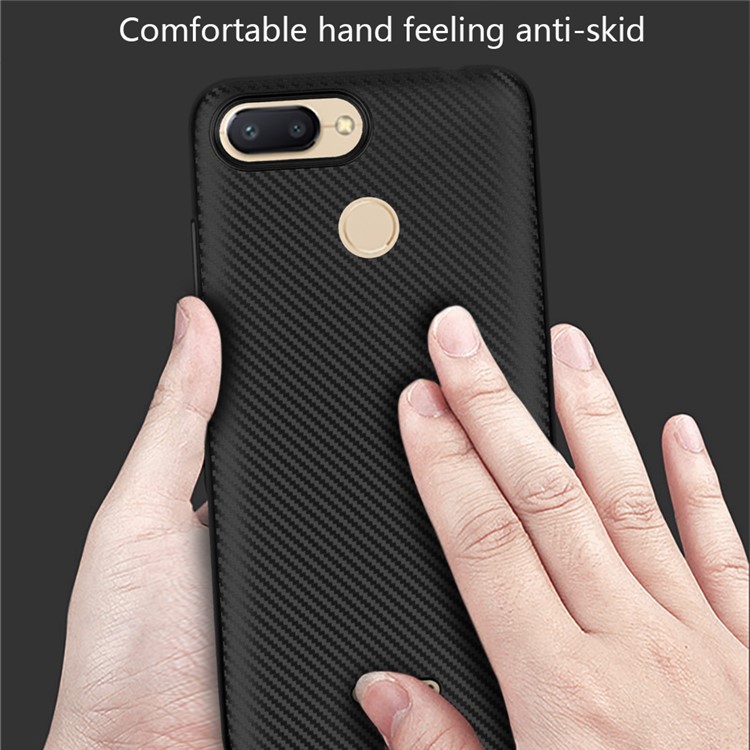 Carbon Fiber Texture TPU Mobile Phone Case for Xiaomi Redmi 6 (Dual Camera: 12MP+5MP) - Black-4