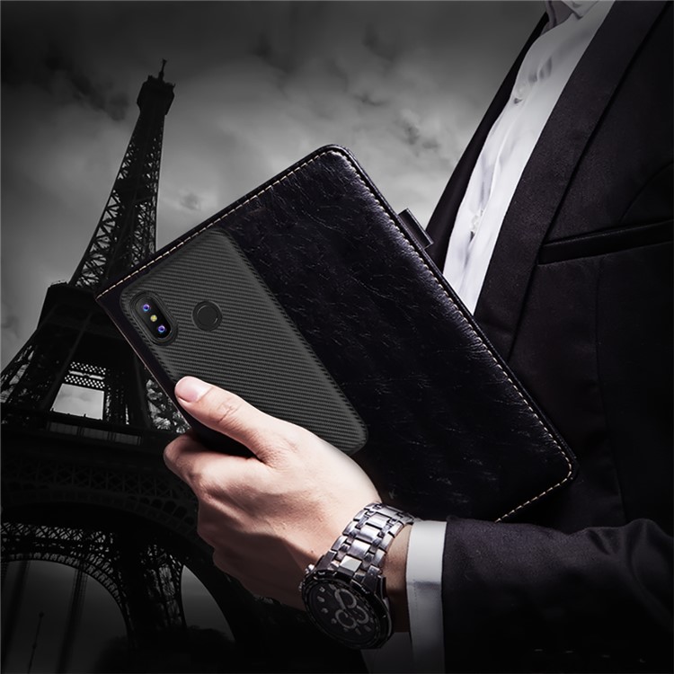 Carbon Fiber Texture TPU Protector Case for Xiaomi Mi A2 Lite / Redmi 6 Pro - Black-4