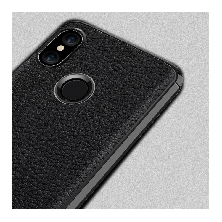 Litchi Texture Brushed TPU Case Cover for Xiaomi Mi A2 Lite / Redmi 6 Pro - Black-3