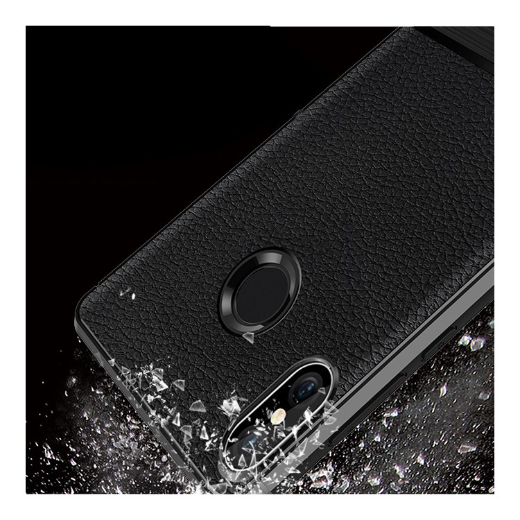 Litchi Texture Brushed TPU Case Cover for Xiaomi Mi A2 Lite / Redmi 6 Pro - Black-4