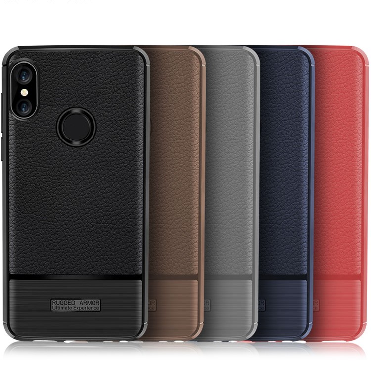 Litchi Texture Brushed TPU Case Cover for Xiaomi Mi A2 Lite / Redmi 6 Pro - Black-8