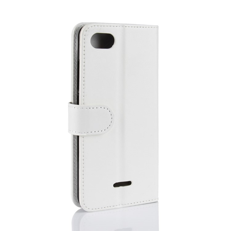 Crazy Horse Magnetic Stand Wallet Leather Mobile Phone Cover for Xiaomi Redmi 6A - White-7