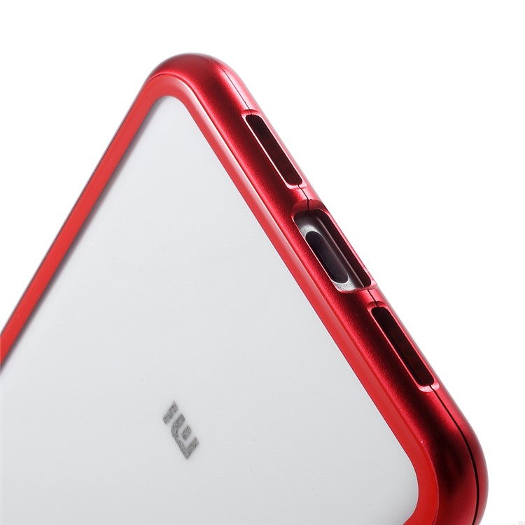 Detachable Magnetic Metal Frame + Tempered Glass Back Hard Case for Xiaomi Mi 8 (6.21-inch) - Red-14