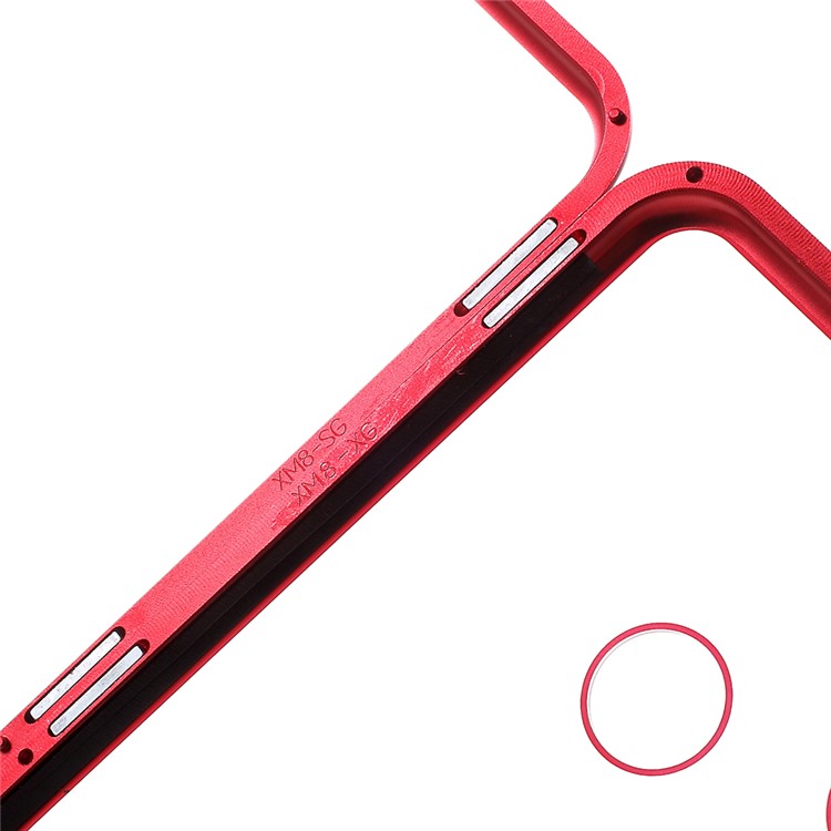 Detachable Magnetic Metal Frame + Tempered Glass Back Hard Case for Xiaomi Mi 8 (6.21-inch) - Red-15