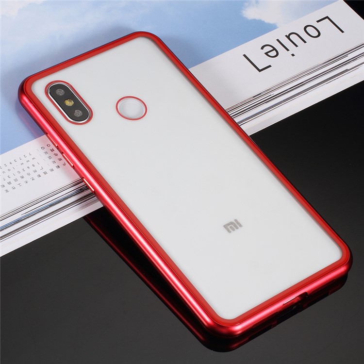 Detachable Magnetic Metal Frame + Tempered Glass Back Hard Case for Xiaomi Mi 8 (6.21-inch) - Red-2