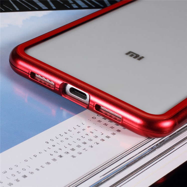 Detachable Magnetic Metal Frame + Tempered Glass Back Hard Case for Xiaomi Mi 8 (6.21-inch) - Red-5