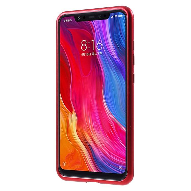 Detachable Magnetic Metal Frame + Tempered Glass Back Hard Case for Xiaomi Mi 8 (6.21-inch) - Red-7