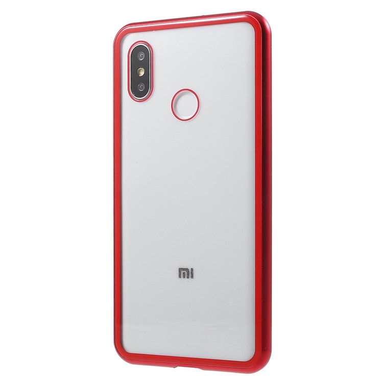 Detachable Magnetic Metal Frame + Tempered Glass Back Hard Case for Xiaomi Mi 8 (6.21-inch) - Red-8