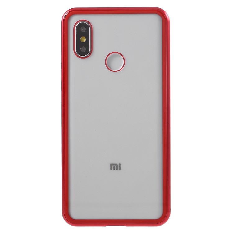 Detachable Magnetic Metal Frame + Tempered Glass Back Hard Case for Xiaomi Mi 8 (6.21-inch) - Red-9