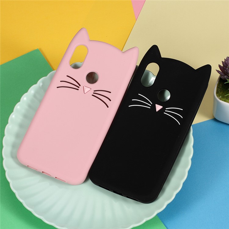 3D Mustache Cat Silicone Case Phone Cover for Xiaomi Mi 8 (6.21-inch) - Black-5