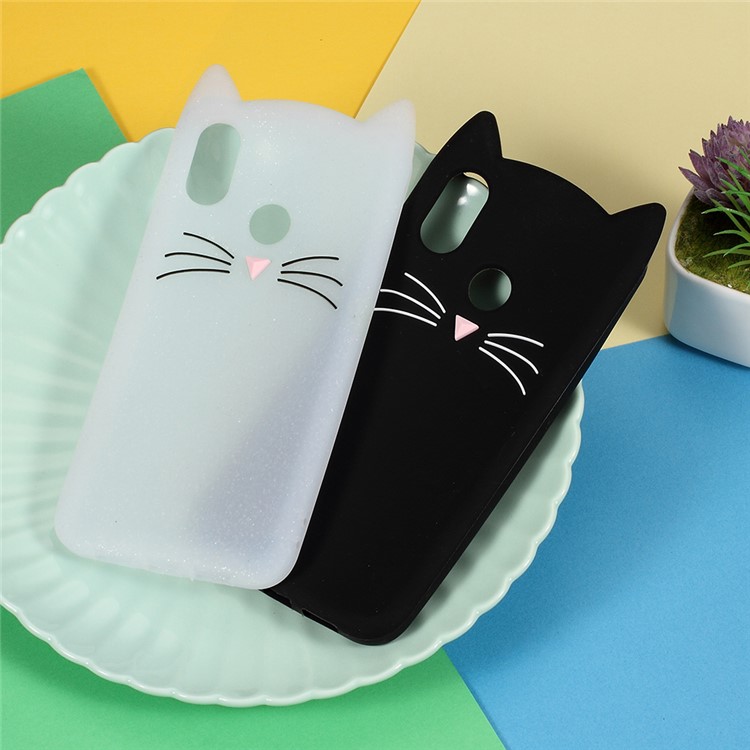 3D Mustache Cat Silicone Case Phone Cover for Xiaomi Mi 8 (6.21-inch) - Black-6