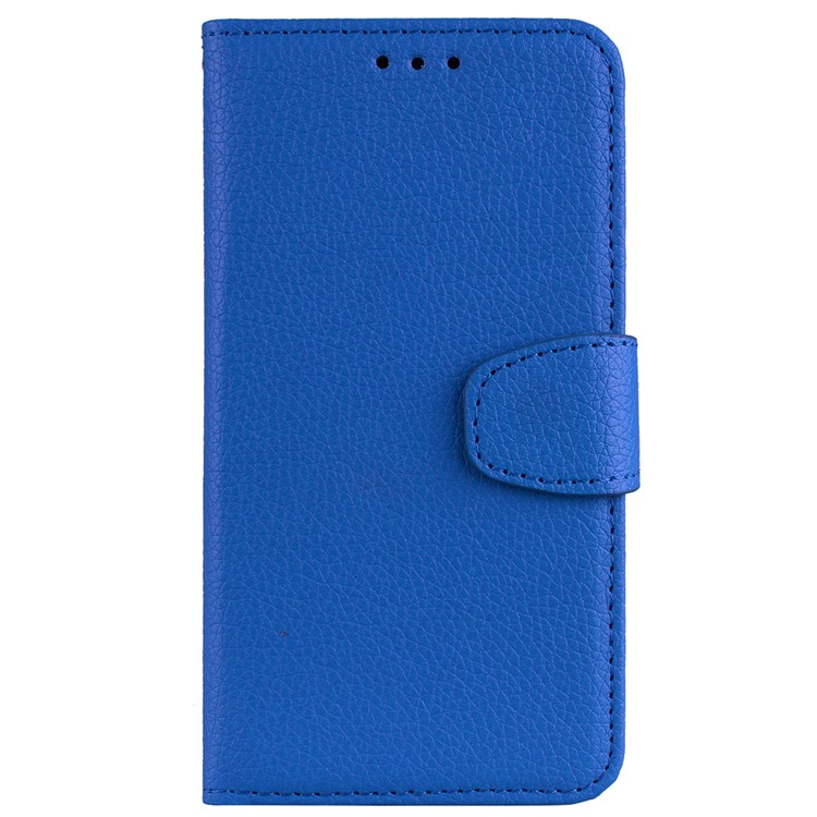 Fro Xiaomi Redmi 5 Litchi Texture Wallet Stand Leather Case Accessory - Blue-2