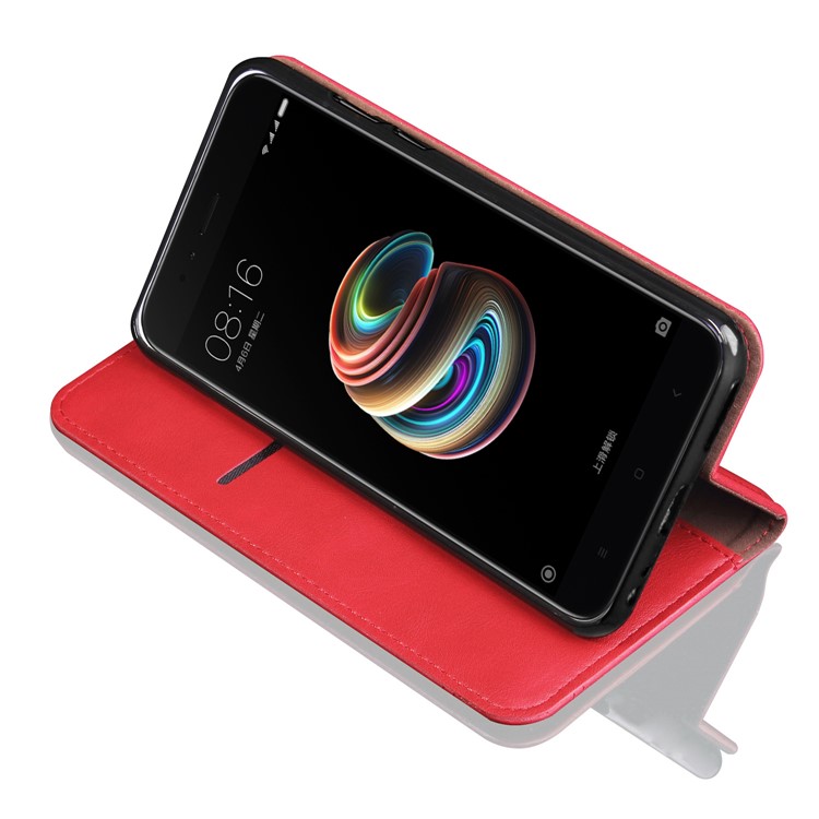 Auto-absorbed Crazy Horse Vintage Leather Wallet Cover for Xiaomi Mi A1 / Mi 5X - Red-3