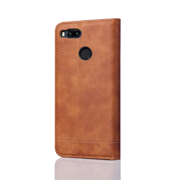 Auto-absorbed Crazy Horse Vintage Leather Phone Shell for Xiaomi Mi A1 / Mi 5X - Brown-2