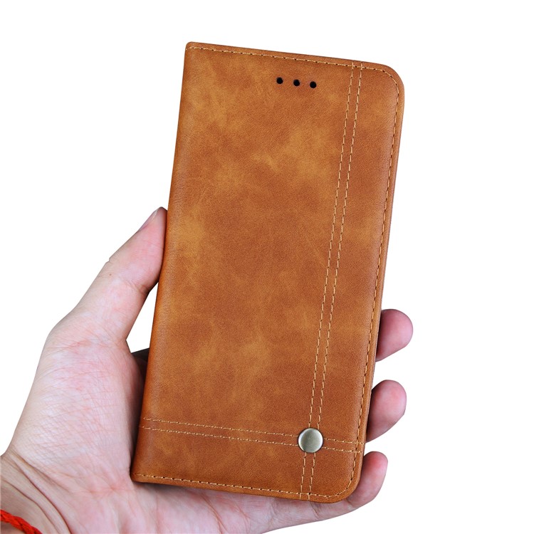 Auto-absorbed Crazy Horse Vintage Leather Phone Shell for Xiaomi Mi A1 / Mi 5X - Brown-4