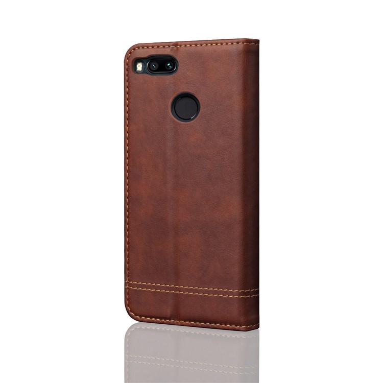 Auto-absorbed Crazy Horse Vintage Leather Mobile Casing for Xiaomi Mi A1 / Mi 5X - Coffee-2