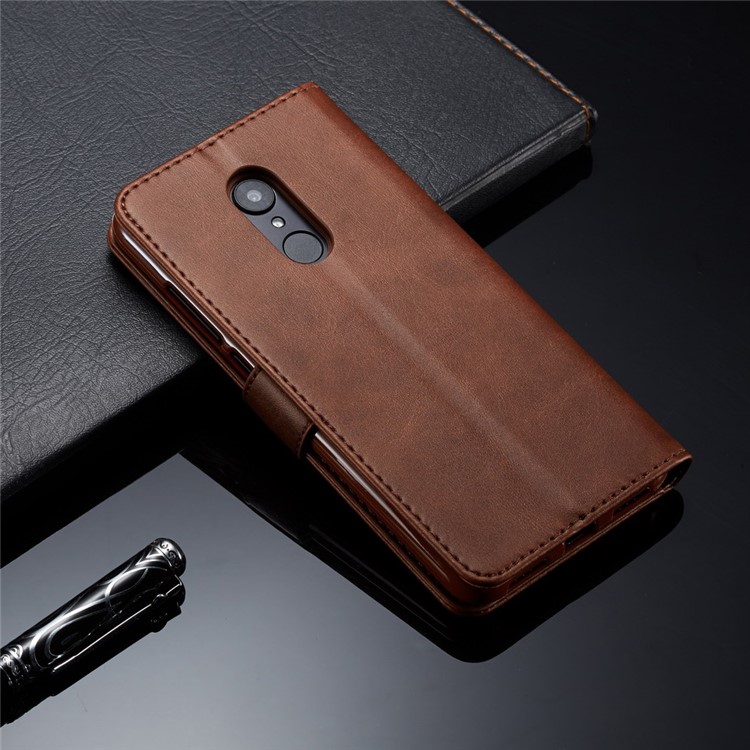 LC.IMEEKE Wallet Stand Leather Mobile Phone Case for Xiaomi Redmi Note 5 / Redmi 5 Plus - Coffee-11