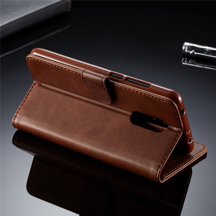 LC.IMEEKE Wallet Stand Leather Mobile Phone Case for Xiaomi Redmi Note 5 / Redmi 5 Plus - Coffee-14