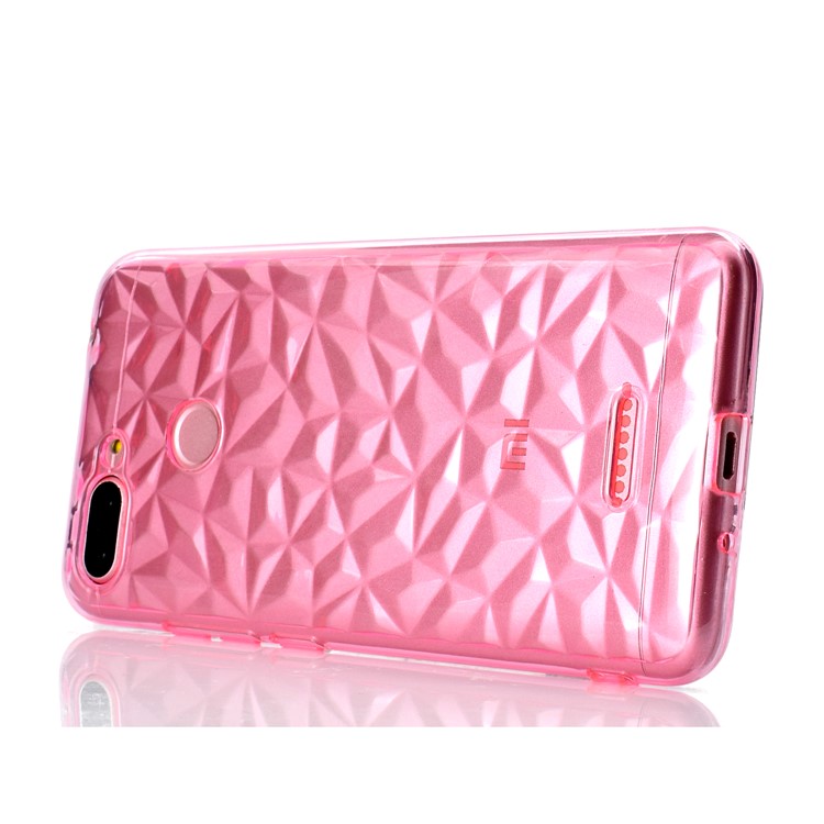 3D Diamond Grain Soft TPU Case Accessory for Xiaomi Redmi 6 (Dual Camera: 12MP+5MP) - Pink-5