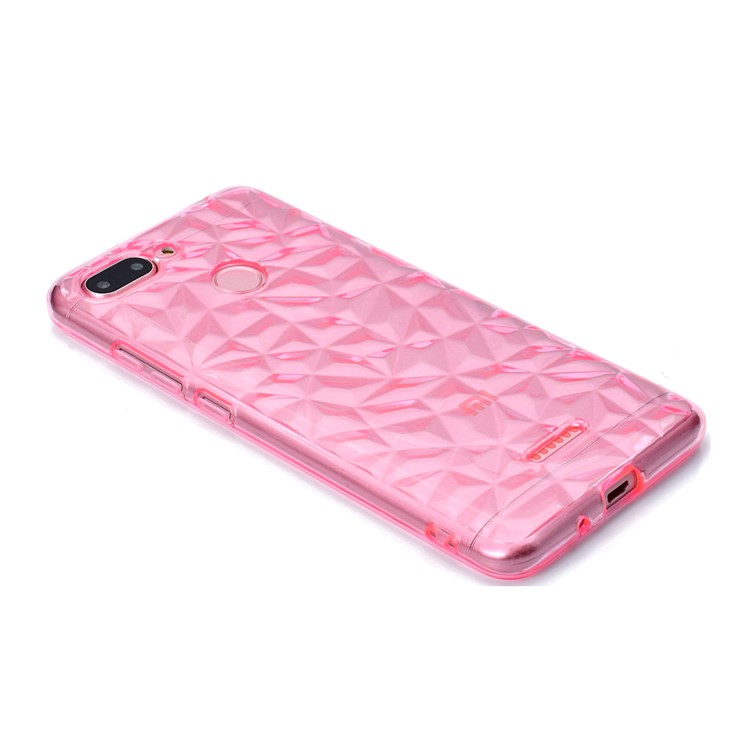 3D Diamond Grain Soft TPU Case Accessory for Xiaomi Redmi 6 (Dual Camera: 12MP+5MP) - Pink-6