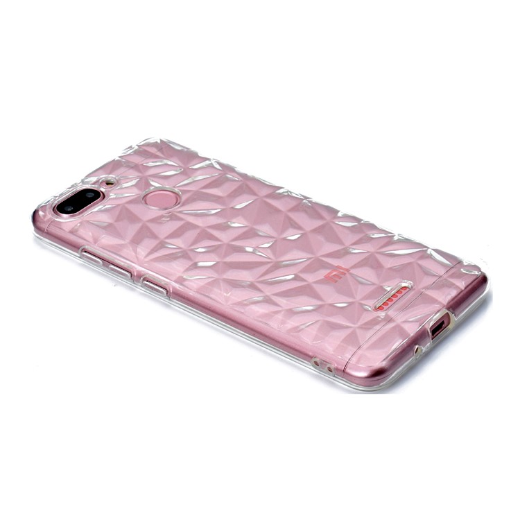 3D Diamond Grain Soft TPU Casing Accessory for Xiaomi Redmi 6 (Dual Camera: 12MP+5MP) - Transparent-6
