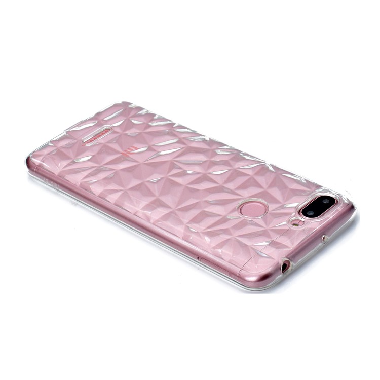 3D Diamond Grain Soft TPU Casing Accessory for Xiaomi Redmi 6 (Dual Camera: 12MP+5MP) - Transparent-7
