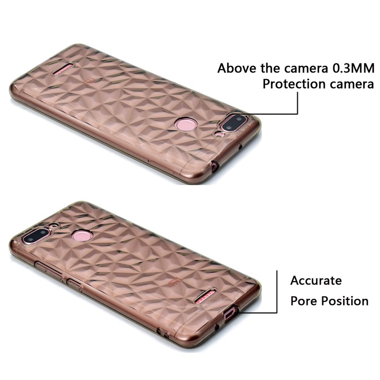 copertura Rigida Per Telefono 3D In TPU Morbido Per Xiaomi Redmi 6 (doppia Fotocamera: 12MP + 5MP) - Grigio-8