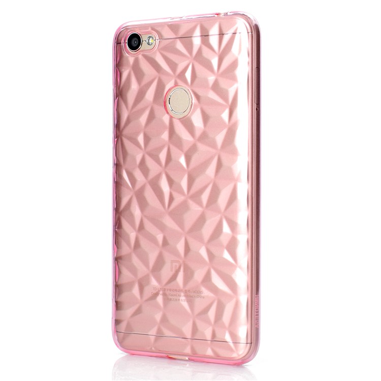 3D Diamond Grain Soft TPU Phone Case for Xiaomi Redmi Note 5A Prime/Redmi Y1 (India) - Pink-5
