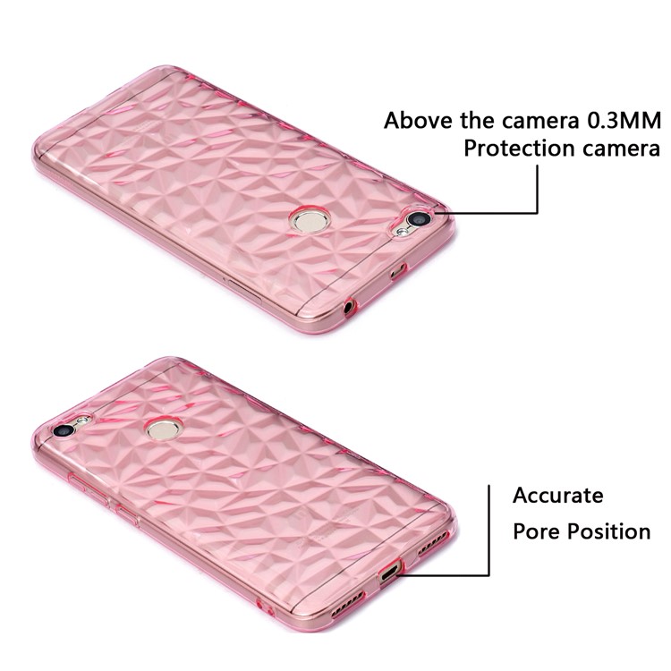 3D Diamond Grain Soft TPU Phone Case for Xiaomi Redmi Note 5A Prime/Redmi Y1 (India) - Pink-8