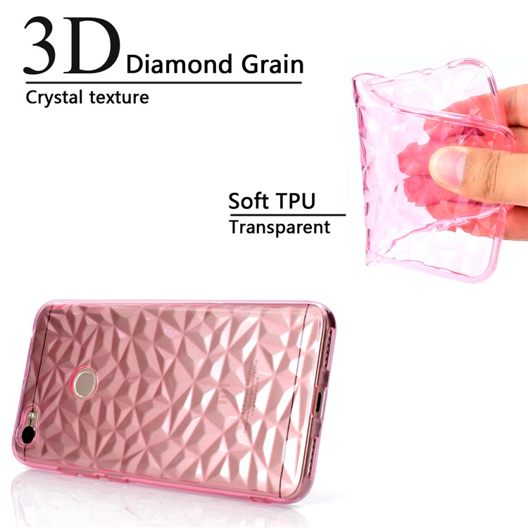 3D Diamond Grain Soft TPU Phone Case for Xiaomi Redmi Note 5A Prime/Redmi Y1 (India) - Pink-9