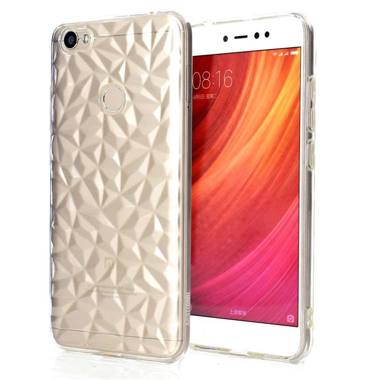 3D Diamond Grain Soft TPU Case Accessory for Xiaomi Redmi Note 5A Prime/Redmi Y1 (India) - Transparent-1