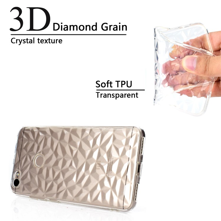 3D Diamond Grain Soft TPU Case Accessory for Xiaomi Redmi Note 5A Prime/Redmi Y1 (India) - Transparent-9