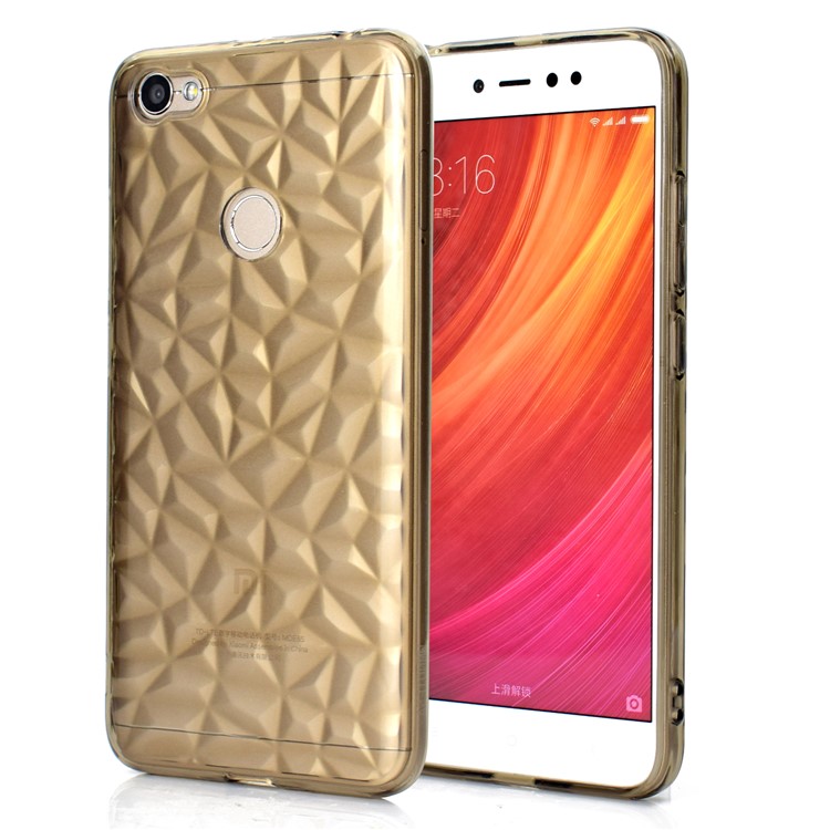 3D Diamond Grain Soft TPU Phone Shell for Xiaomi Redmi Note 5A Prime/Redmi Y1 (India) - Grey-1