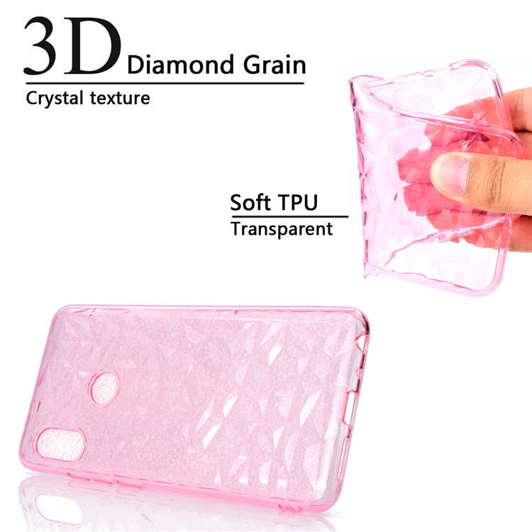 3D Diamant Korn Weichen TPU Abdeckung Für Xiaomi Redmi Note 5 Pro (Dual-Kamera) / Redmi Note 5 (China) - Rosa-10