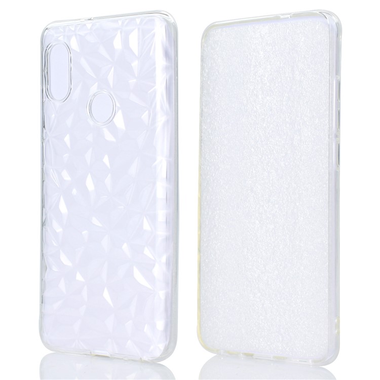 3D Diamond Grain Soft TPU Case for Xiaomi Redmi Note 5 Pro (Dual Camera) / Redmi Note 5 (China) - Transparent-1