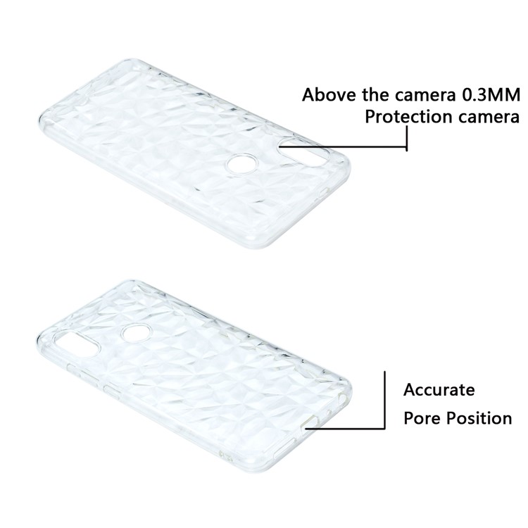 3D Diamond Grain Soft TPU Case for Xiaomi Redmi Note 5 Pro (Dual Camera) / Redmi Note 5 (China) - Transparent-8