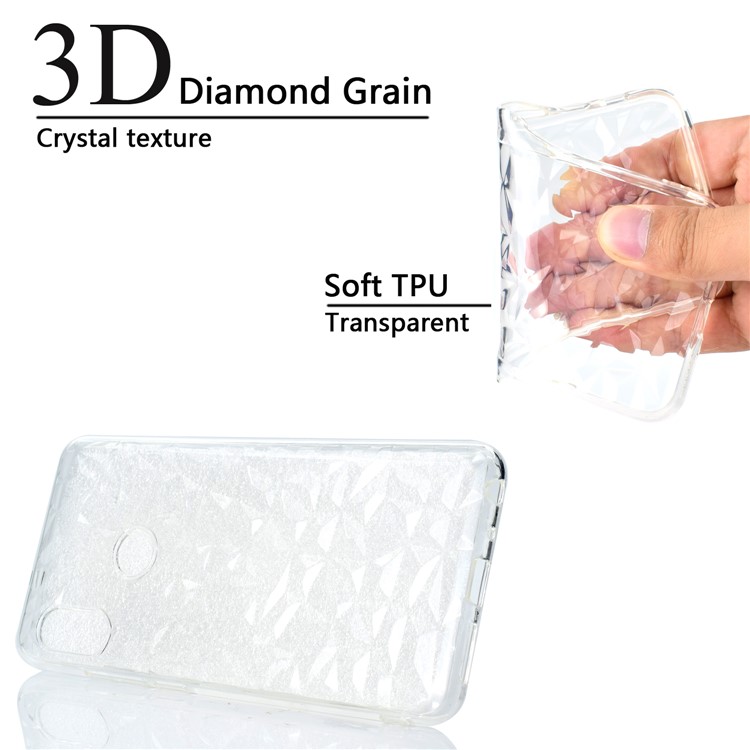 3D Diamond Grain Soft TPU Case for Xiaomi Redmi Note 5 Pro (Dual Camera) / Redmi Note 5 (China) - Transparent-9