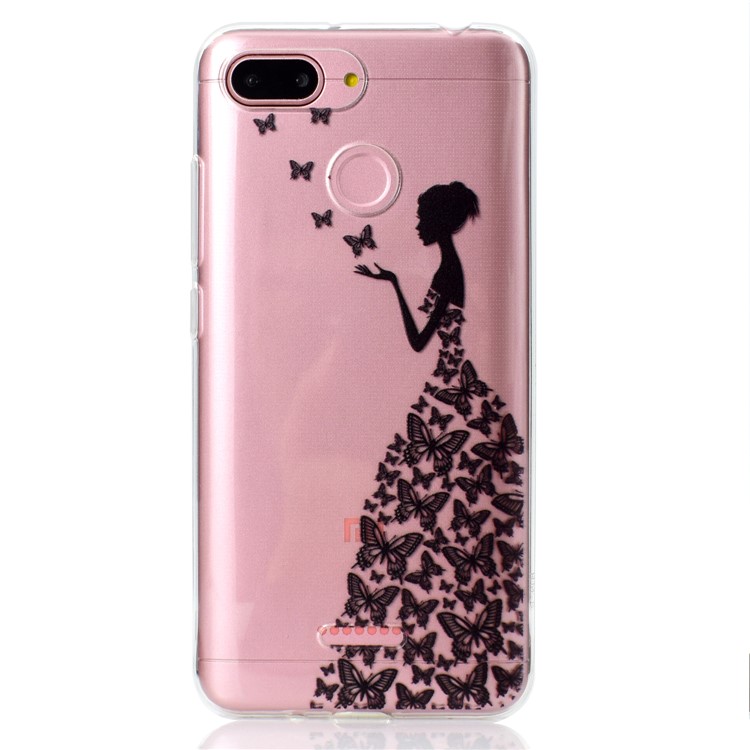 Pattern Printing Soft TPU Phone Shell for Xiaomi Redmi 6 (Dual Camera: 12MP+5MP) - Butterfly Girl-2