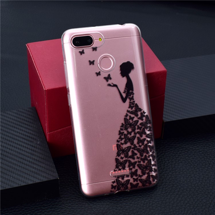 Pattern Printing Soft TPU Phone Shell for Xiaomi Redmi 6 (Dual Camera: 12MP+5MP) - Butterfly Girl-6