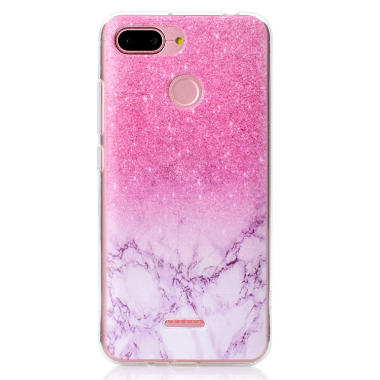 Pattern Printing Soft TPU Phone Cover for Xiaomi Redmi 6 (Dual Camera: 12MP+5MP) - Pink Marble-2